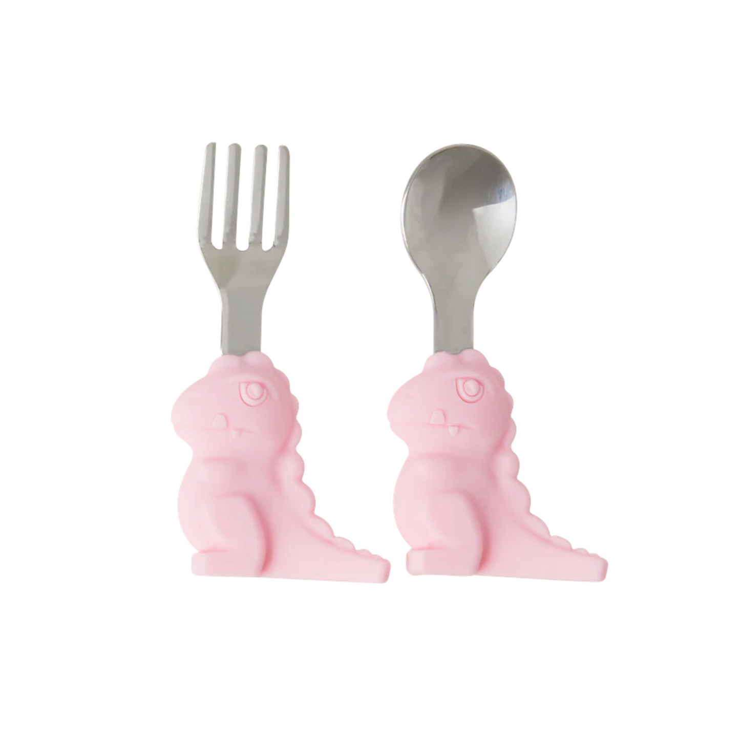 COUVERTS ENFANT RICE DINO - ROSE PALE