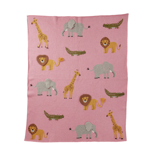 COUVERTURE COTON BABY - JUNGLE ROSE