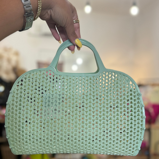 PANIER RETRO PLASTIQUE - BEACH VERT SAUGE