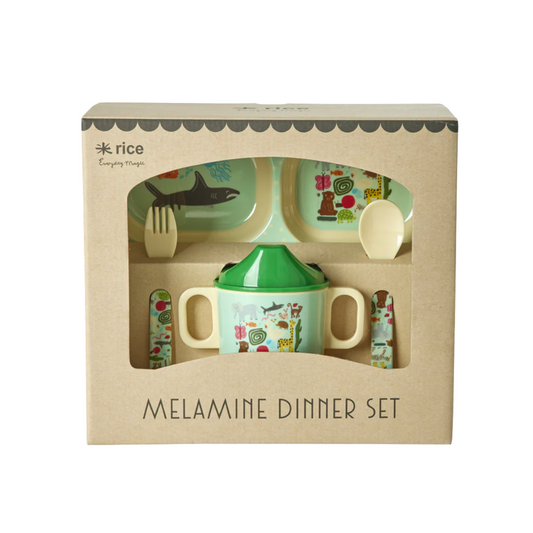 SET VAISSELLE BABY RICE - VERT MENTHE